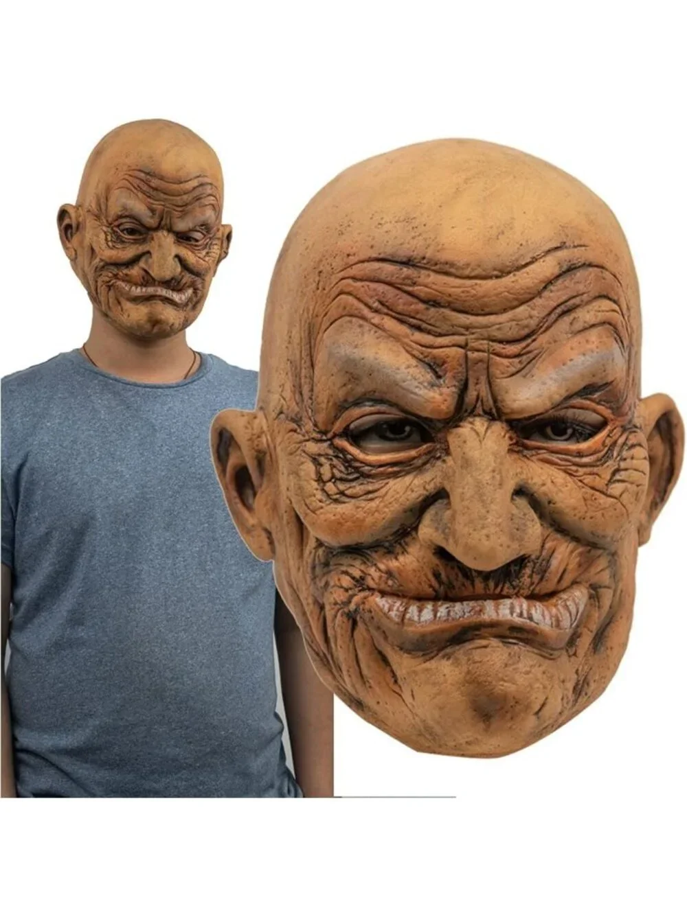 Unisex Funny Bald Clown Mask for Halloween, Cosplay, Party & Carnival Fun